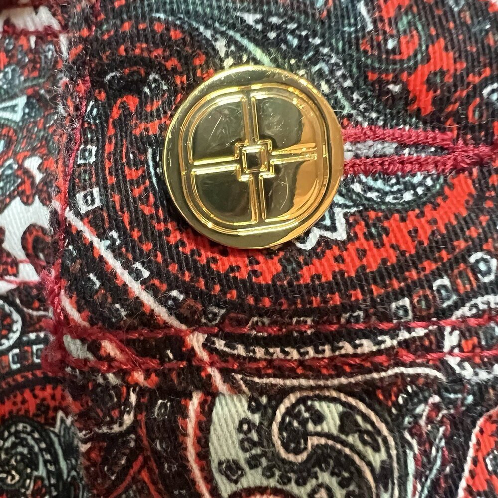 IMAN - Burgundy Paisley Jeans Women's Size 16 Petite Bootcut - Picture 5 of 11